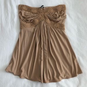 Sky Women’s Light Brown Strapless Top